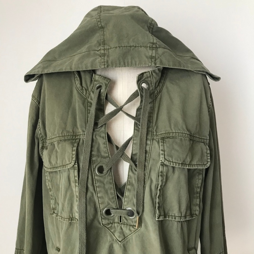 Free People Olive Green Tie Up Jacket - Picture 2 of 4